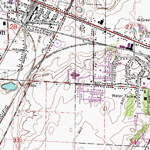 Topographic Map of Milton High School, WI