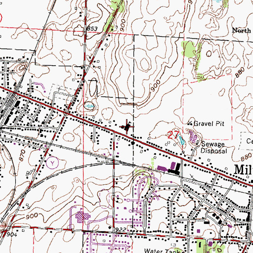 Topographic Map of Milton Middle School, WI