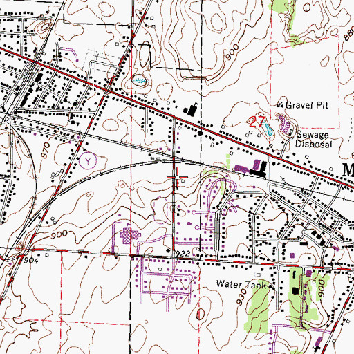 Topographic Map of Milton Post Office, WI