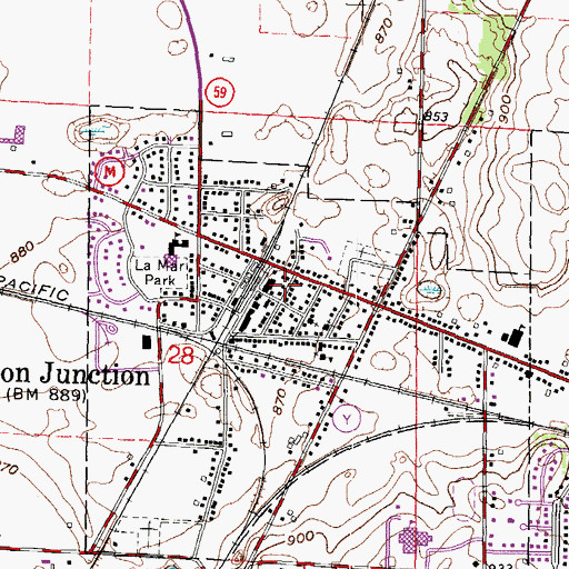Topographic Map of Milton Township Hall, WI