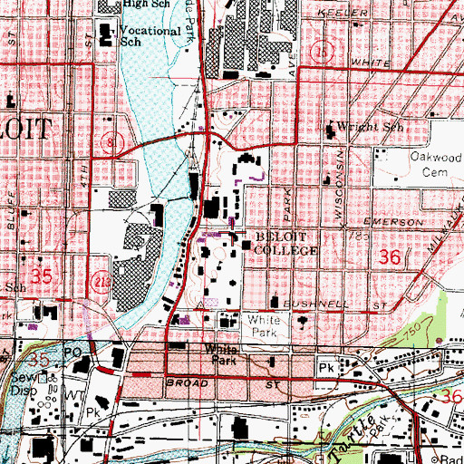 Topographic Map of Morse-Ingersoll Hall, WI