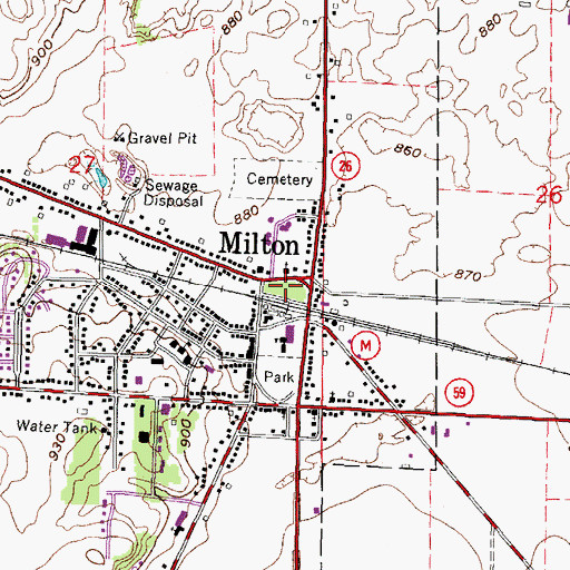 Topographic Map of North Park, WI