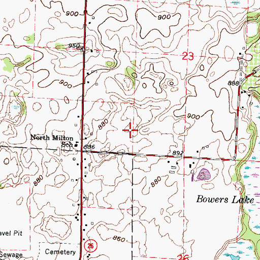 Topographic Map of Oakridge Golf Course, WI
