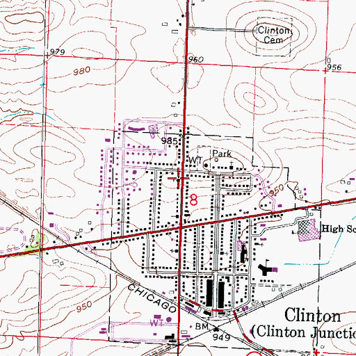 Topographic Map of Pella Lutheran Church, WI