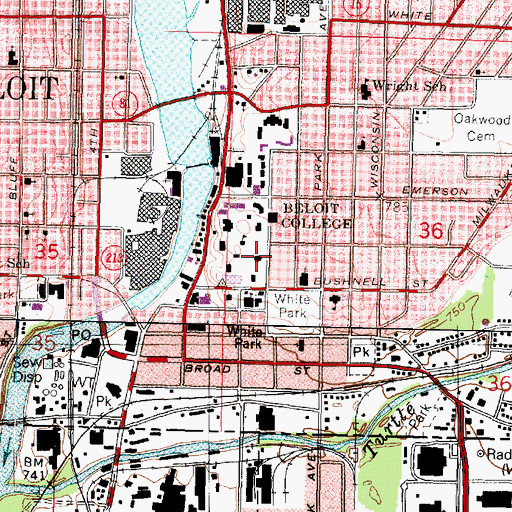 Topographic Map of Pettibone World Affairs Center, WI