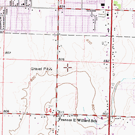 Topographic Map of Prairie Knoll Park, WI