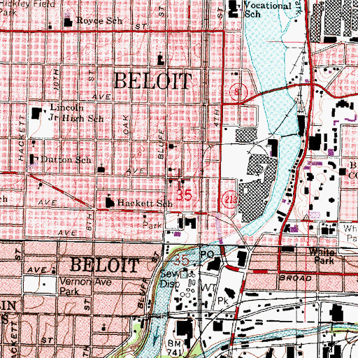 Topographic Map of Reorganized Church of Jesus Christ of Latter Day Saints, WI