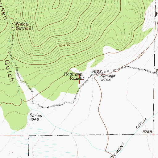 Topographic Map of Robinson Ranch, CO