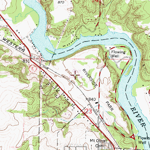 Topographic Map of Riverside Golf Course, WI