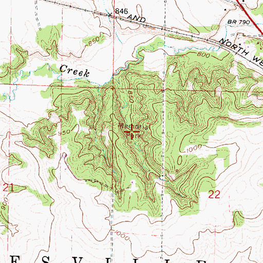 Topographic Map of Robert O Cook Memorial Arboretum, WI