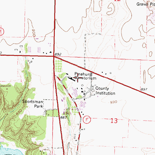 Topographic Map of Rock County Jail, WI
