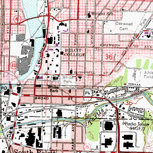 Topographic Map of Rock Valley Chapel, WI