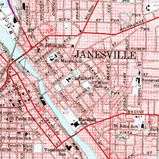 Topographic Map of Saint Elibaths Rest Home, WI
