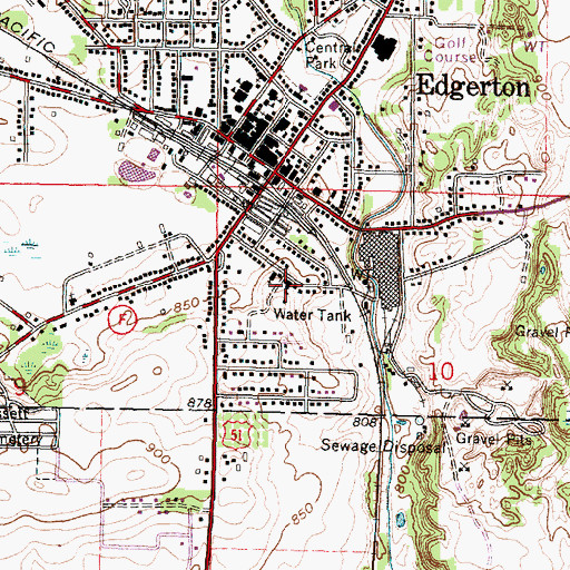 Topographic Map of Saint Johns School, WI