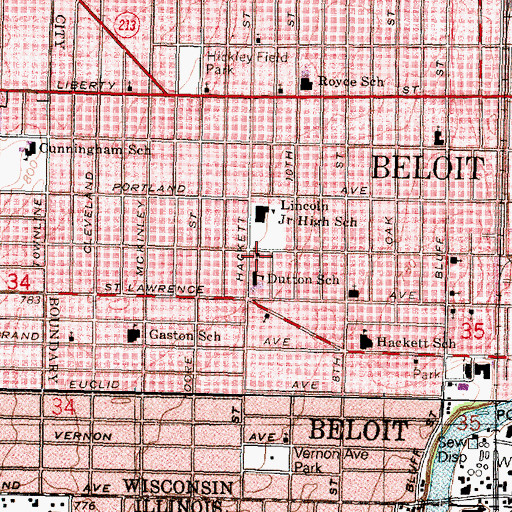 Topographic Map of Saint Judes Roman Catholic Church, WI