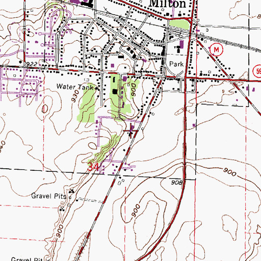Topographic Map of Saint Mary Catholic Church, WI