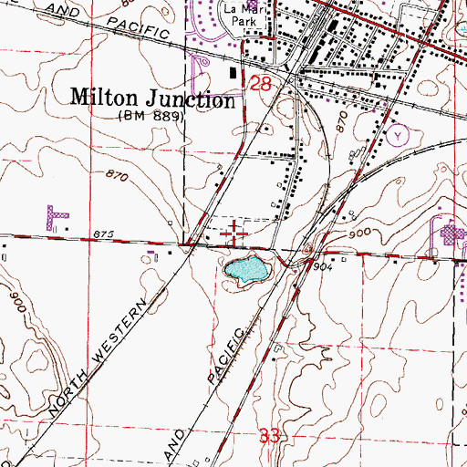 Topographic Map of Saint Mary Cemetery, WI