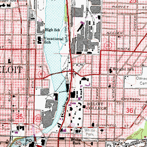 Topographic Map of Saint Marys Greek Orthodox Church, WI