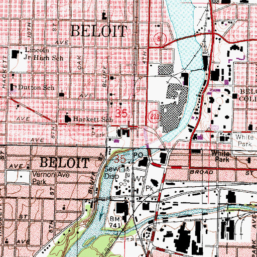 Topographic Map of Saint Pauls Episcopal Church, WI