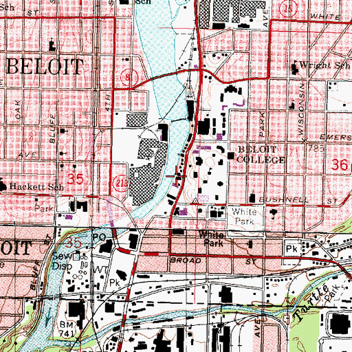 Topographic Map of Saint Pauls Roman Catholic Church, WI