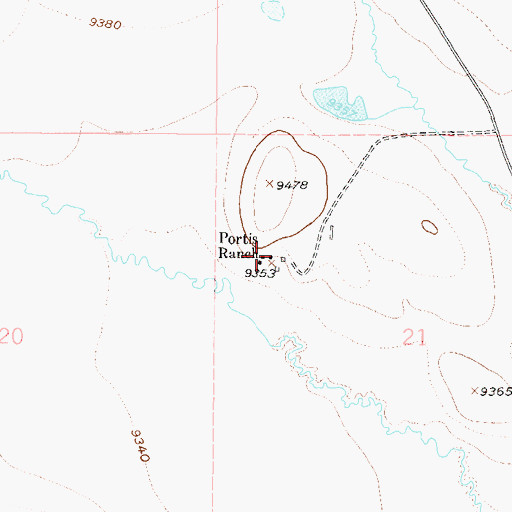 Topographic Map of Portis Ranch, CO