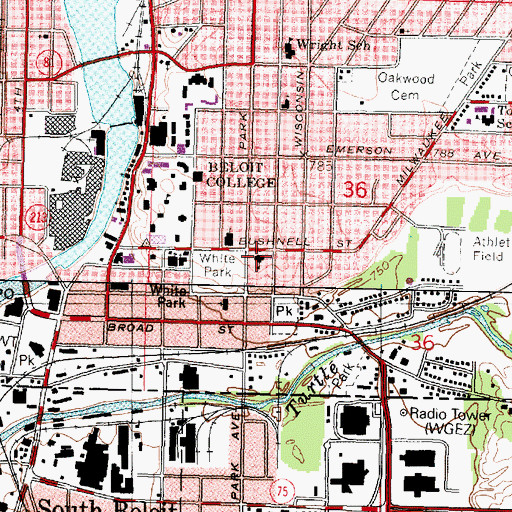 Topographic Map of Rock County Christian School, WI