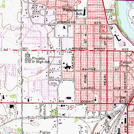 Topographic Map of Saint William Catholic School, WI