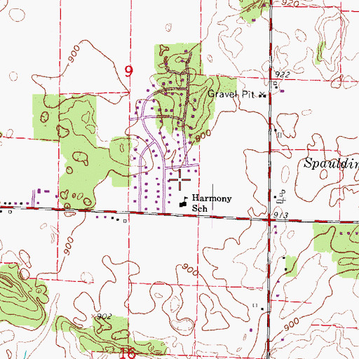 Topographic Map of Saturn Park, WI