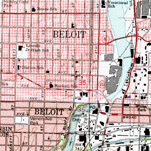 Topographic Map of Second Congregational Church, WI