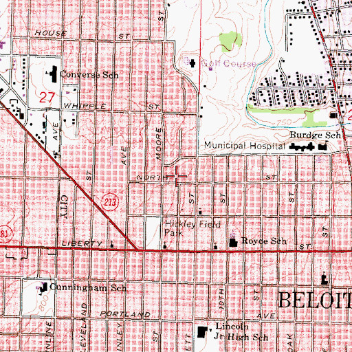 Topographic Map of Seventh Day Adventist Elementary School, WI