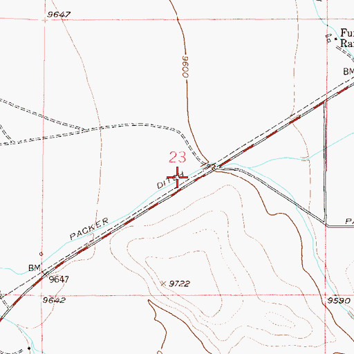 Topographic Map of Packer Ditch, CO