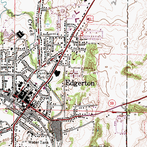 Topographic Map of Towne Country Club, WI