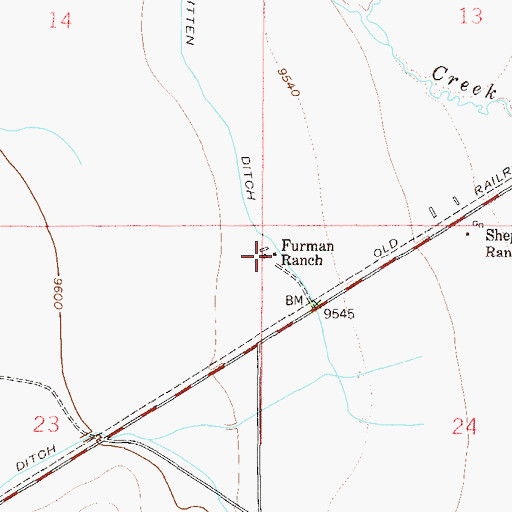 Topographic Map of Furman Ranch, CO