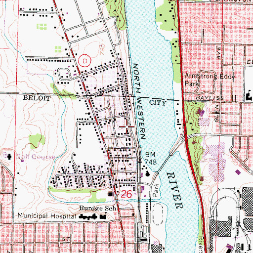 Topographic Map of Wesley Christian Methodist Episcopal Church, WI