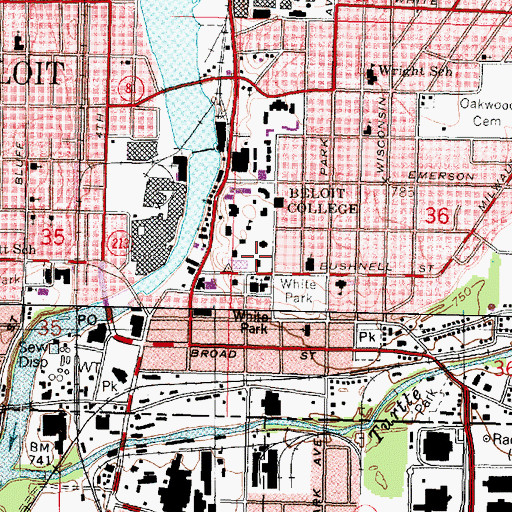 Topographic Map of William Simpson Godfrey Anthropology Building, WI