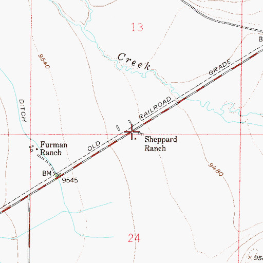 Topographic Map of Sheppard Ranch, CO