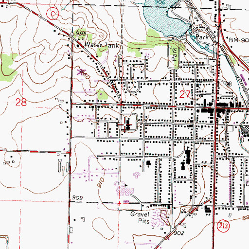 Topographic Map of Wyler School for Boys, WI