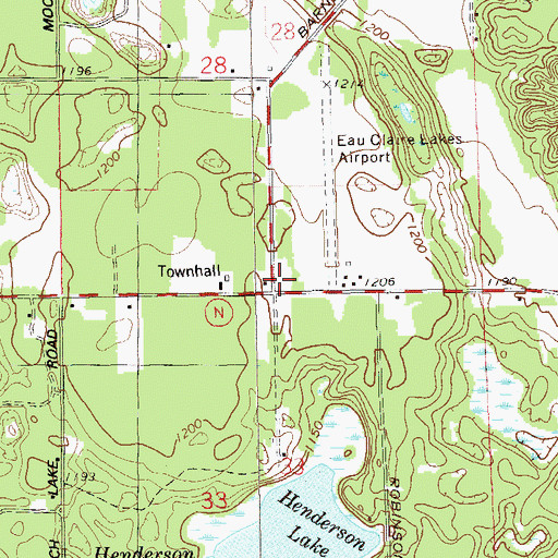 Topographic Map of Barnes School (historical), WI