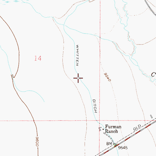 Topographic Map of Whitten Ditch, CO