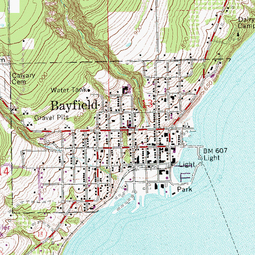 Topographic Map of Christ Episcopal Church, WI