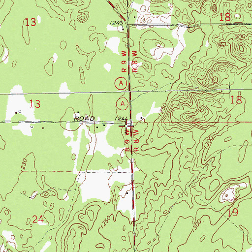 Topographic Map of Hall School (historical), WI