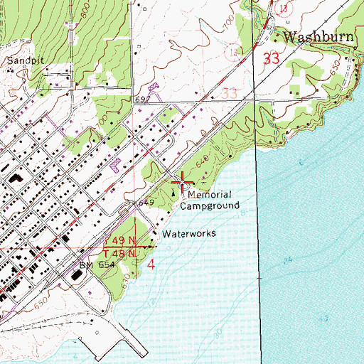 Topographic Map of Memorial Park, WI