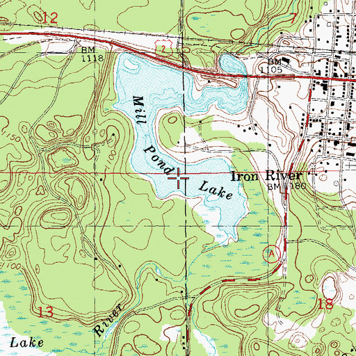 Topographic Map of Mill Pond Lake, WI