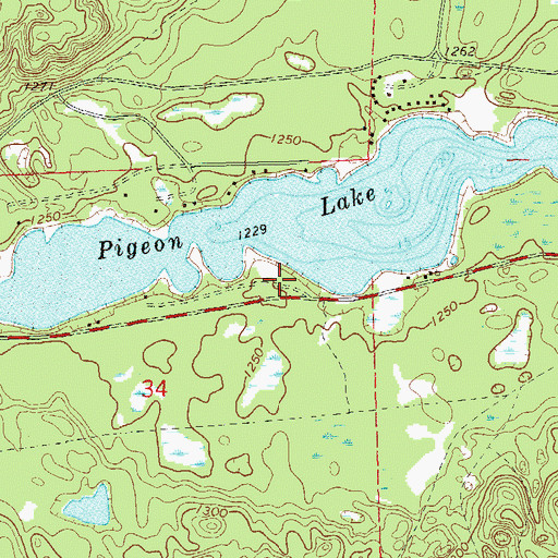 Topographic Map of Old Chippewa Camp Ground, WI
