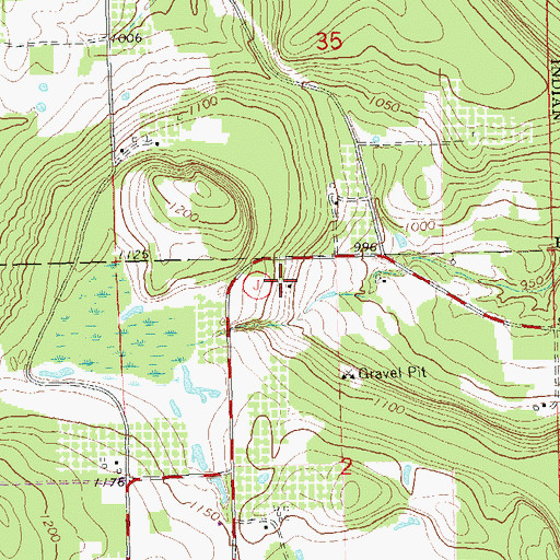 Topographic Map of Rabideaux Orchard, WI