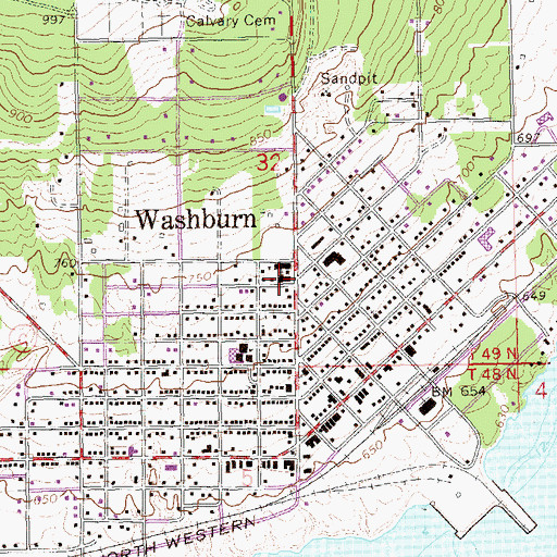 Topographic Map of Saint Louis School, WI