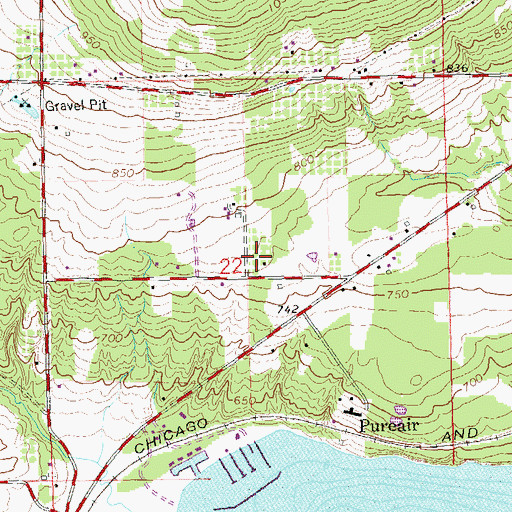 Topographic Map of Weber Orchard, WI