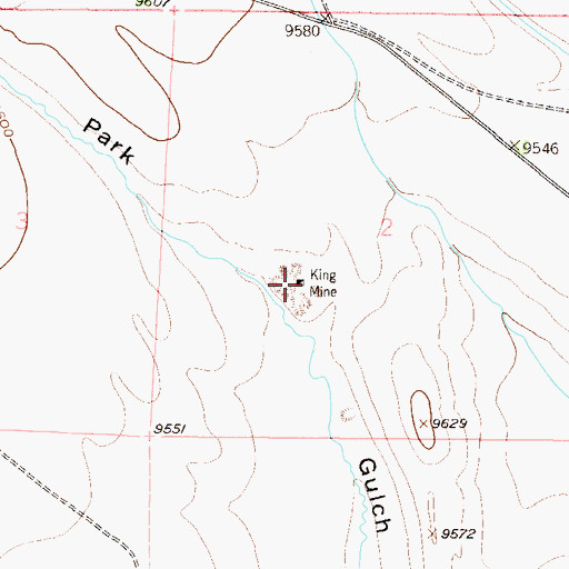 Topographic Map of King Mine, CO