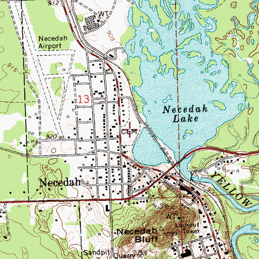 Topographic Map of Bayview Cemetery, WI