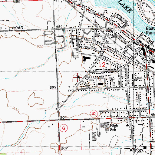 Topographic Map of Bethany Lutheran Church, WI